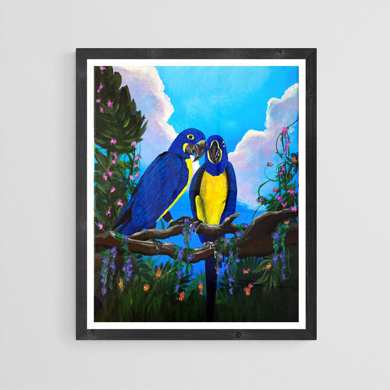 Gentle Affection (Macaws) - 16x20 Painting