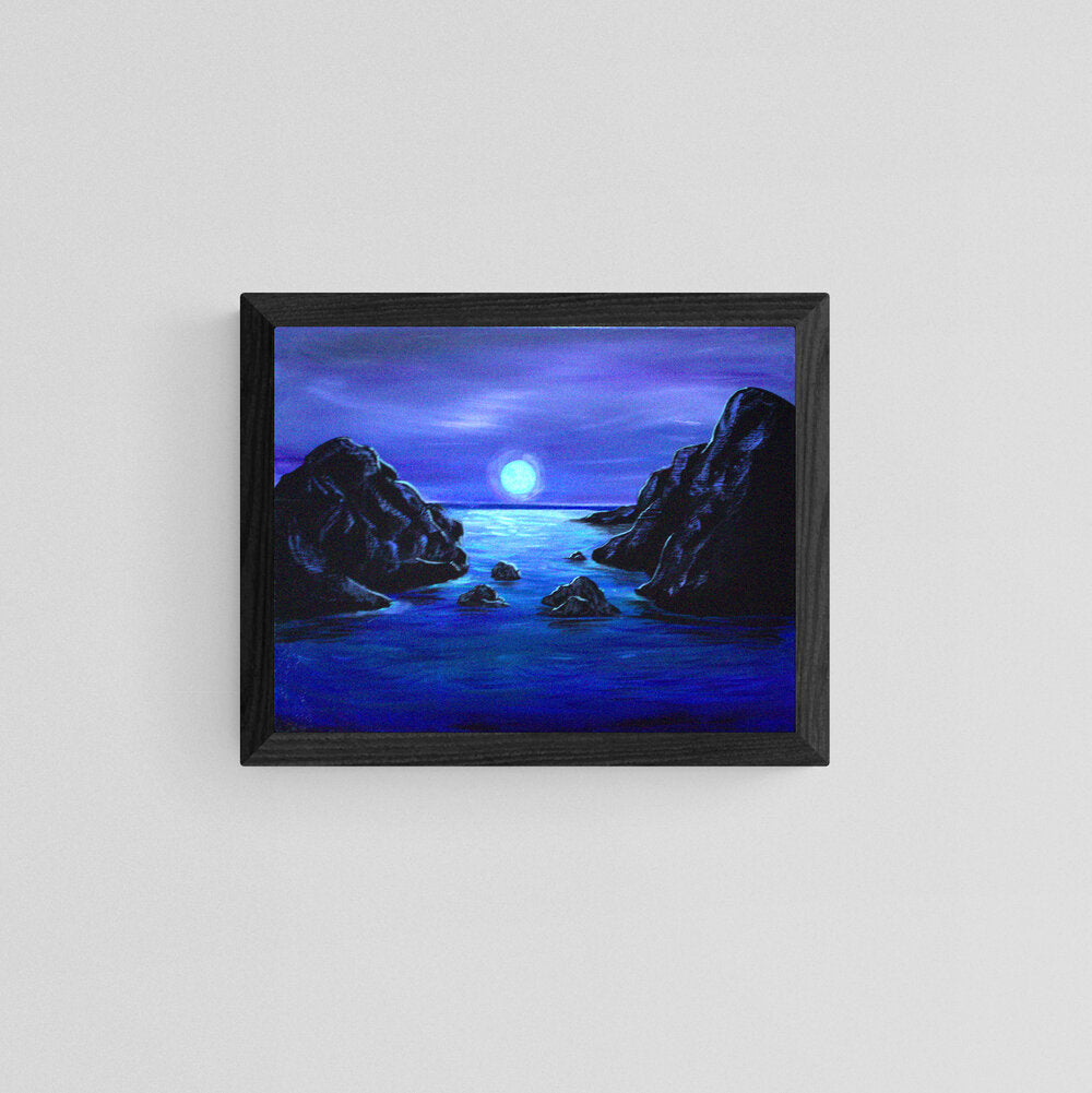 Moonlight on the Sea - 14x18 Painting
