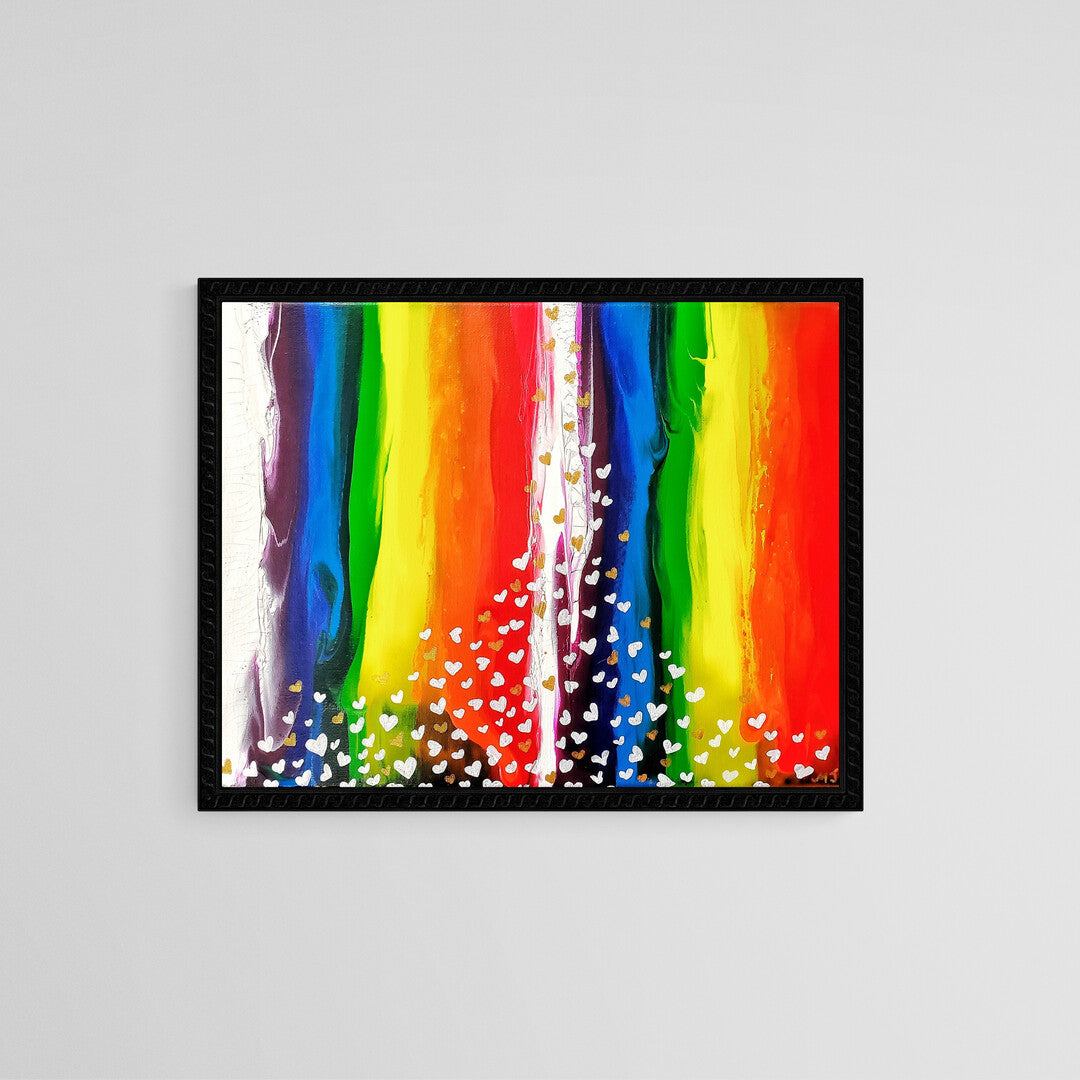 Heart Cascade - 11x14 Abstract Painting