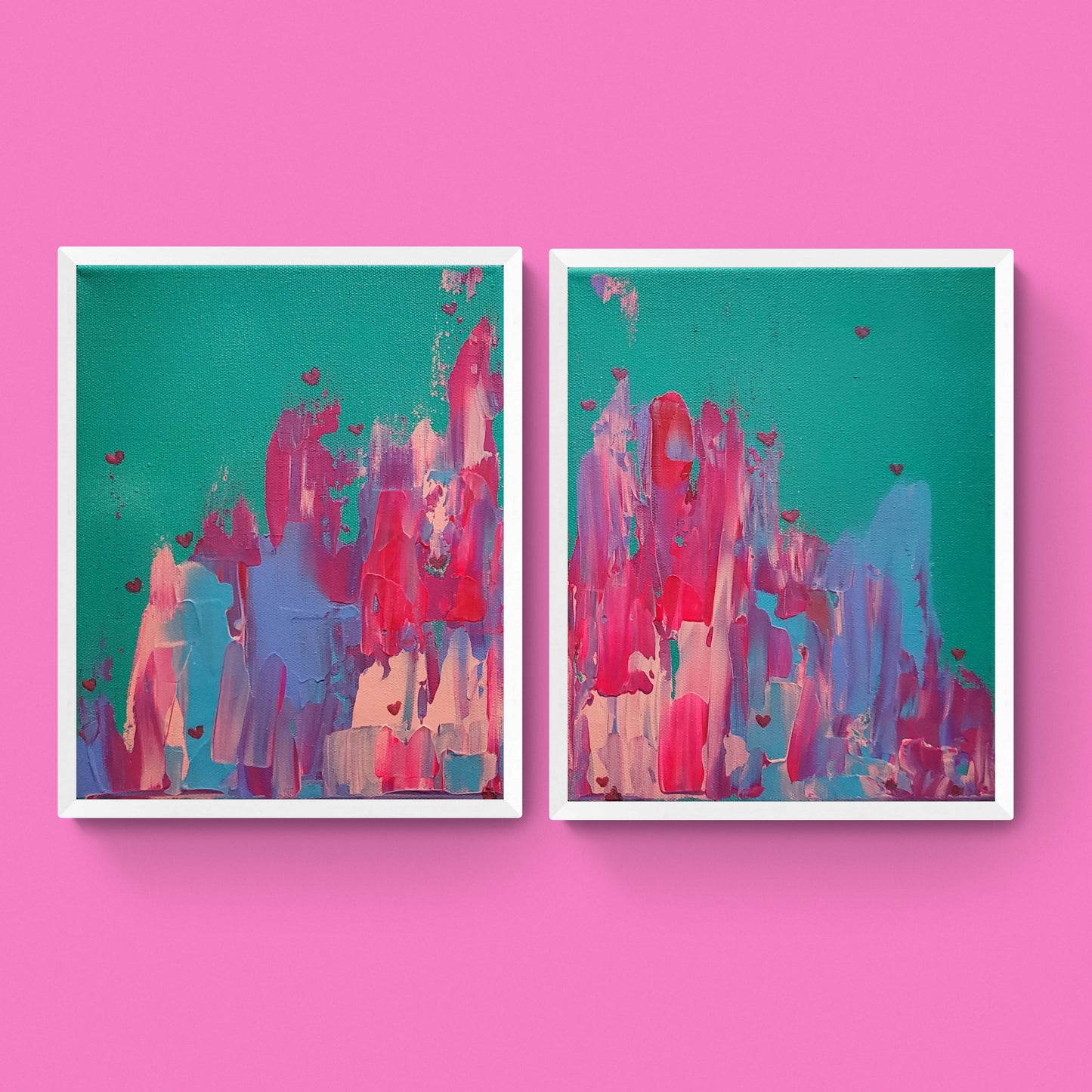 Little Hearts - 8x10 Dual Abstract Painting